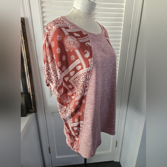 Gigio NWT Oversized Rose Color Bandana Print Tunic Top - Picture 7 of 10